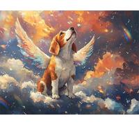 Diamond Painting Kits for Adults Angel, Small Diamond Art Kits Dog, 5D DIY Round Full Drill Crystal Art Embroidery Cross Stitch, Mosaic Crafts Pictures Room Decor, Gifts for Women 90x70cm E0-858