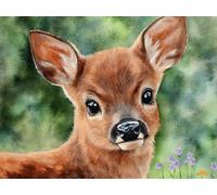 Diamond Painting Kits for Adults, Animal Diamond Art Kits, DIY Full Drill Deer Gem Art for Beginner, 5D Crystal Cross Stitch Arts and Crafts for Adults, for Home Wall Decor 20x30 cm/8x12 inch W-10298