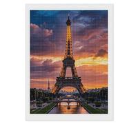 Diamond Painting Kits for Adults Beautiful Eiffel Tower Paris DIY Paint by Numbers for Adults Beginner 5D Full Drill Square Diamond Dots Paintings Picture Arts Craft for Home Wall Decor 12"x16"