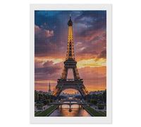 Diamond Painting Kits for Adults Beautiful Eiffel Tower Paris DIY Paint by Numbers for Adults Beginner 5D Full Drill Square Diamond Dots Paintings Picture Arts Craft for Home Wall Decor 8"x12"