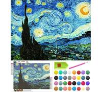 Diamond Painting Kits for Adults Beginner and Kids, Famous Paintings by Van Gogh 5D Full Drill Diamond Mosaic Paintings DIY for Home Wall Decor, 12"x16" Canvas (The Starry Night)