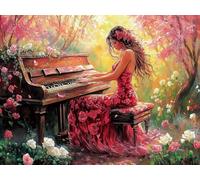 Diamond Painting Kits for Adults Beginner, Piano Diamond Art Kits Adults, 5D Dimond Art Kit Girl Cross Stitch Crystal Gem Arts and Crafts Pictures, Christmas Decor Home Gifts Giving 45 x 60 cm C-1245
