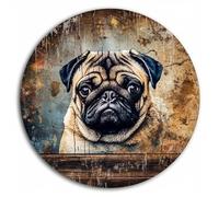 Diamond Painting Kits for Adults Beginners Wood Style Pug Dog DIY Diamond Art Kit Full Round Drill Paint by Diamonds Dot Gem Arts and Beads Crafts Crystal of Home Wall Decor 35x35cm(p28)