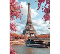 Diamond Painting Kits for Adults Children Beginner, Eiffel Tower Diamond Art DIY Rhinestone Embroidery Cross Stitch, Gem Crystal Art Crafts Kits for All Seasons Holiday Gifts Decor 60x90cm (Ship) A1