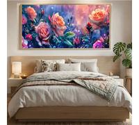 Diamond Painting Kits for Adults, Color Diamond Art Kits Adults, DIY Gem Art and Rhinestone Crafts, 5D Dimond Painting Rose Full Drill, Crystal Cross Stitch Kits for Home Wall Deco Gift 40x80cm Mq-40