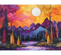 Diamond Painting Kits for Adults Color, Small Diamond Art Kits Mountain, 5D DIY Round Full Drill Crystal Art Embroidery Cross Stitch, Mosaic Crafts Pictures Room Decor, Gifts for Women 80x60cm E0-466