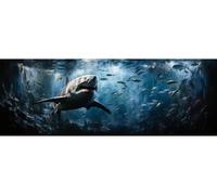 Diamond Painting Kits for Adults, DIY 5D Shark Full Drill Diamond Art Kits, Gem Art Diamond Dot Crystal Arts Crafts, Diamond Painting Kit for Beginners, for Home Decor 95x280 cm/38x111 Inch M-371
