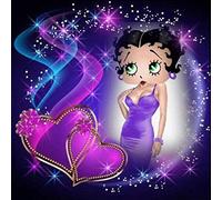 Diamond Painting Kits for Adults, DIY 5D Square Full Drill Art Perfect for Relaxation and Home Wall Decor Betty Boop(12x16inch)