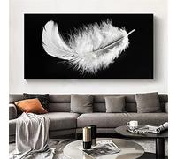 Diamond Painting Kits for Adults,DIY Diamond Art Kids,5D Diamond Paint by Numbers Kit,Diamond Dots Gem Full Drill,Diamond Painting Crystal Art Crafts for Home Decor,Black White Feather,30x60cm/12x24in