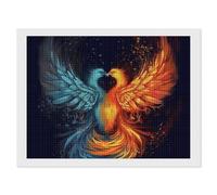 Diamond Painting Kits for Adults - DIY Diamond Art Kits for Beginners - Full 5D Paint Drill Diamond Dots Paintings- Fire And Water Phoenix Diamonds Pictures Gem Art And Craft Wall Decor 12"x16"