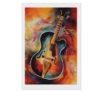 Diamond Painting Kits for Adults - DIY Diamond Art Kits for Beginners - Full 5D Paint Drill Diamond Dots Paintings- Abstract Watercolor Guitar Diamonds Pictures Gem Art And Craft Wall Decor 8"x12"