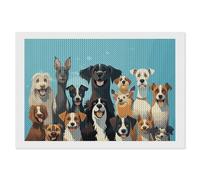 Diamond Painting Kits for Adults - DIY Diamond Art Kits for Beginners - Full 5D Paint Drill Diamond Dots Paintings- A Large Group of Dogs on A Blue Background Diamonds Pictures Gem Art And Craft Wall