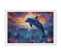 Diamond Painting Kits for Adults - DIY Diamond Art Kits for Beginners - Full 5D Paint Drill Diamond Dots Paintings- Colorful Starry Sky Ocean Dolphin Diamonds Pictures Gem Art And Craft Wall Decor 8"x