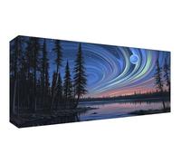 Diamond Painting Kits for Adults, DIY Large Aurora Full Drill 28x14inch Cross Stitch Embroidery Pictures Arts Kits, Diamond Art Landscape Crystal Arts and Crafts for Adults Home Decor 70x35cm t-8703