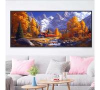 Diamond Painting Kits for Adults, DIY Large Diamond Art Kits Adults Autumn, Full Drill Train Crystal Art Cross Stitch Embroidery Canvas Arts and Crafts, Gifts for Girls Home Decor 24 x 48 inch C-2877