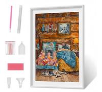 Diamond Painting Kits for Adults, Dog Animal DIY 5D Diamond Art Kits for Adults Kids Beginners, Full Round Drill Diamont Dots Crystal Art for Home Office Wall Decor Gifts 12x16in PJY4685 A-H