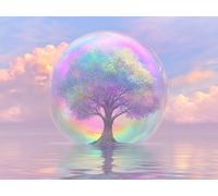 Diamond Painting Kits for Adults, Dream Diamond Art Kits, DIY Full Drill Tree Gem Art for Beginner, 5D Crystal Cross Stitch Arts and Crafts for Adults, for Home Wall Decor 20x30 cm/8x12 inch W-10672
