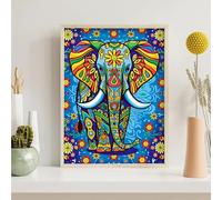 Diamond Painting Kits for Adults Elephant, Animal Diamond Art Kits for Adults Kids Beginners, DIY 5D Full Drill Round Dimond Dots Crystal Art for Home Office Wall Decor Gifts 32x40 inch PjY4039 6-1