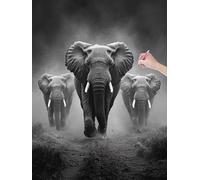 Diamond Painting Kits for Adults, Elephant Diamond Art Kits for Beginners, Full Square Drill Crystal Art Gem Arts and Crafts for Adults, Embroidery Canvas Painting for Home Decor, Gift, 30x40 cm, L-45