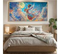 Diamond Painting Kits for Adults, Fairy Diamond Art Kits Adults, DIY Gem Art and Rhinestone Crafts, 5D Dimond Painting Moon Full Drill, Crystal Cross Stitch Kits for Home Wall Deco, 20x40cm Mq-958