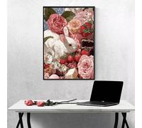 Diamond Painting Kits for Adults Flower Diamond Art Rabbit, 5D DIY Full Drill Crystal Gem Art Paintings Embroidery Mosaic Kits Crafts for Adults for Beginner Home Room Decor 28x38inch PjY1577 D-0