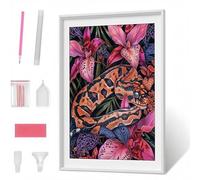 Diamond Painting Kits for Adults, Flower Snake DIY 5D Diamond Art Kits for Adults Kids Beginners, Full Round Drill Diamont Dots Crystal Art for Home Office Wall Decor Gifts 32x40in PJY763 D-Q