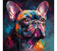 Diamond Painting Kits for Adults French Bulldog DIY Diamond Art Kit Full Round Drill Crystal Acrylic Beads Paint Diamonds Arts Kits for Home Wall Decor 35x35cm(C274)