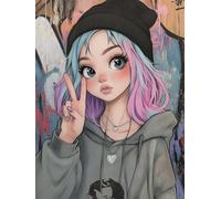 Diamond Painting Kits for Adults, Girl on the street Dimond Art for Adults Kids Beginners, DIY Round Full Drill Gem Art Crystal, Cross Stitch Arts Crafts Embroidery, Home Wall Decor Gifts 30x40cm B614