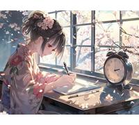 Diamond Painting Kits for Adults, Girl Writing Dimond Art for Adults Kids Beginners, DIY Round Full Drill Gem Art Crystal Kits, Cross Stitch Arts Crafts Embroidery, Home Wall Decor Gifts 30x40cm B-628