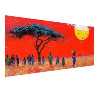 Diamond Painting Kits for Adults Grassland,African Woman Diamond Art Kits for Beginners,Full Round Drill Crystal Art Crafts for Adults,Embroidery Canvas Painting for Home Wand Decor, 100x200 W1-35