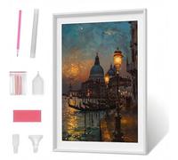 Diamond Painting Kits for Adults, Lake Architecture DIY Diamond Art Kits for Adults Kids Beginners, Full Round Drill Diamont Dots Crystal Art for Home Office Wall Decor Gifts 16x20in PJY1725 B-6