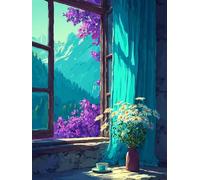 Diamond Painting Kits for Adults, Landscape Diamond Art Flowers Dimond Painting 5D DIY Full Round Drill Gem Art Embroidery Cross Stitch Kits for Adults Beginner, Room Decor 100 * 135CM -wyl2506ME