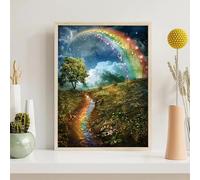 Diamond Painting Kits for Adults Landscape, Rainbow Diamond Art Kits for Adults Kids Beginners, DIY 5D Full Drill Round Dimond Dots Crystal Art for Home Office Wall Decor Gifts 24x32in PjY6727 7-J