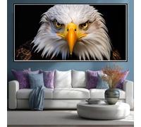 Diamond Painting Kits for Adults Large, 5D DIY Eagle Diamond Art Kits Adults Square Drill Large Dimond Art Birds Crystal Cross Stitch Gem Arts for Wall Decoration 120x50cm/47.2x19.7 Inch (WL356)