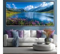 Diamond Painting Kits for Adults Large, 5D DIY Natural Scenery Diamond Art Kits Adults Large Dimond Art Wildflowers Lakes Crystal Cross Stitch for Wall Decoration 60x30cm/23.6x11.8 Inch (WL257)