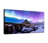 Diamond Painting Kits for Adults Large Aurora Purple Scenery 5D Diamond Painting Kits, DIY Full Drill Crystal Gem Art Kit for Home Wall and Entrance Decorations Round Drill,16x32 inch