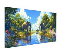Diamond Painting Kits for Adults, Large Diamond Art for Adults Elephant Pattern, DIY Landscape Crystal Art and Crafts Embroidery Kit, 5D Square Drill Gem Arts, Christmas Room Decor, Gifts 80x30cm W-2