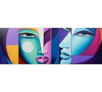 Diamond Painting Kits for Adults,Large DIY 5D Abstract Face Full Drill Diamond Arts,Round Gem Art Diamond Dots Crystal Arts Crafts,Diamond Art for Kids Beginners Home Decor 30x90cm/12x36in M-520