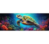 Diamond Painting Kits for Adults, Large DIY 5D Turtle Full Drill Diamond Art Kits, Gem Art Diamond Dot Crystal Arts Crafts, Diamond Painting Kit for Beginners for Home Decor 85x250 cm/34x99 Inch M-388