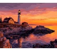 Diamond Painting Kits for Adults, Lighthouse House Diamond Art Kits for Beginners, DIY 5D Full Round Drill Gem Crystal Rhinestone Art Set and Craft Kit, Embroidery Canvas Home Wall Decor 90x120cm B-98