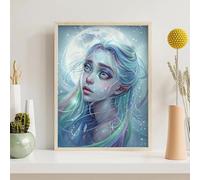 Diamond Painting Kits for Adults Moon, Woman Diamond Art Kits for Adults Kids Beginners, DIY 5D Full Drill Round Dimond Dots Crystal Art for Home Office Wall Decor Gifts 12x16 inch PjY2313 9-9