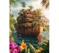 Diamond Painting Kits for Adults, Noah'S Ark Diamond Art Kits for Beginners, Full Square Drill Crystal Art Gem Arts and Crafts for Adults, Embroidery Canvas Painting for Home Decor, Gift, 30x40, T-35