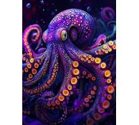 Diamond Painting Kits for Adults, Octopus Diamond Art Kits for Adults Beginners, 5D DIY Color Full Drill Round Painting, Rhinestone Gem Crystal Art Crafts, for Home Wall Decor and Gift, 40x50cm D-92