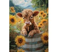 Diamond Painting Kits for Adults, Ox Diamond Art Kits Adults, 5D Sunflower Square Full Drill Painting, DIY Crystal Cross Stitch Gem Art Crafts Pictures, for Home Wall Decor and Gifts 40x50cm L-33