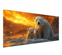 Diamond Painting Kits for Adults Polar Bears,Glacier Diamond Art Kits for Beginners,Full Round Drill Crystal Art Crafts for Adults,Embroidery Canvas Painting for Autumn Decorations Home,40x80cm W1-929
