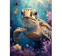 Diamond Painting Kits for Adults, Sea Turtles Diamond Art Fish Dimond Painting 5D DIY Full Round Drill Gem Art Embroidery Cross Stitch Kits for Adults Beginner, Room Decor, Gifts 40x54inch -wyl2506L0