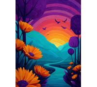 Diamond Painting Kits for Adults, Sunrise Diamond Art Landscape Dimond Painting 5D DIY Full Round Drill Gem Art Embroidery Cross Stitch Kits for Adults Beginner, Room Decor 90 * 120CM -wyl2506J6