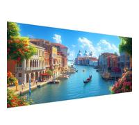 Diamond Painting Kits for Adults Venice,Water City Diamond Art Kits for Beginners,Full Round Drill Crystal Art Crafts for Adults,Embroidery Canvas Painting for Autumn Decorations Home,100x200cm W1-819