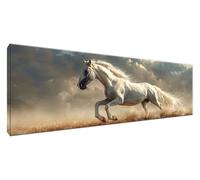 Diamond Painting Kits for Adults White, Horse Diamond Art Kits Adult Beginner, 5D Full Drill Crystal Gem Arts and Crafts for Adults UK, DIY Dimond Art Paintings for Home Decor Wall 150x50 cm G2-605