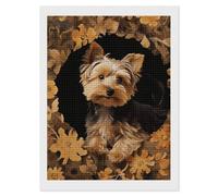 Diamond Painting Kits for Adults Yorkshire Terrier in The Cave DIY Paint by Numbers for Adults Beginner 5D Full Drill Square Diamond Dots Paintings Picture Arts Craft for Home Wall Decor 12"x16"